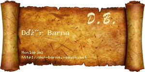 Dér Barna névjegykártya