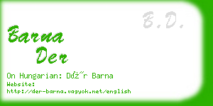 barna der business card